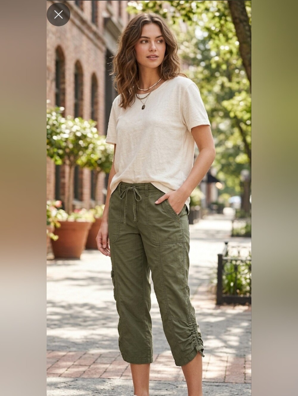 Liquid X Ladies Olive Green Cargo Pants